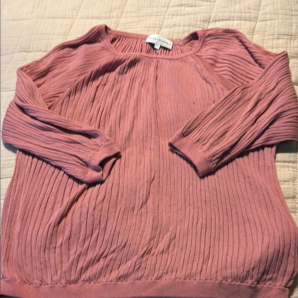 Pink Ribbed Long Sleeve Top